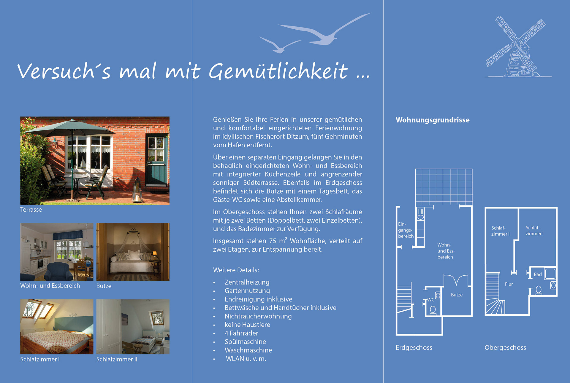 Falzflyer DIN lang innen aufgeklappt