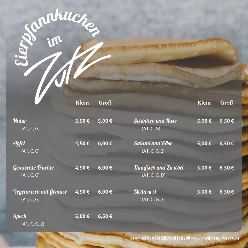 Pfannkuchenkarte innen