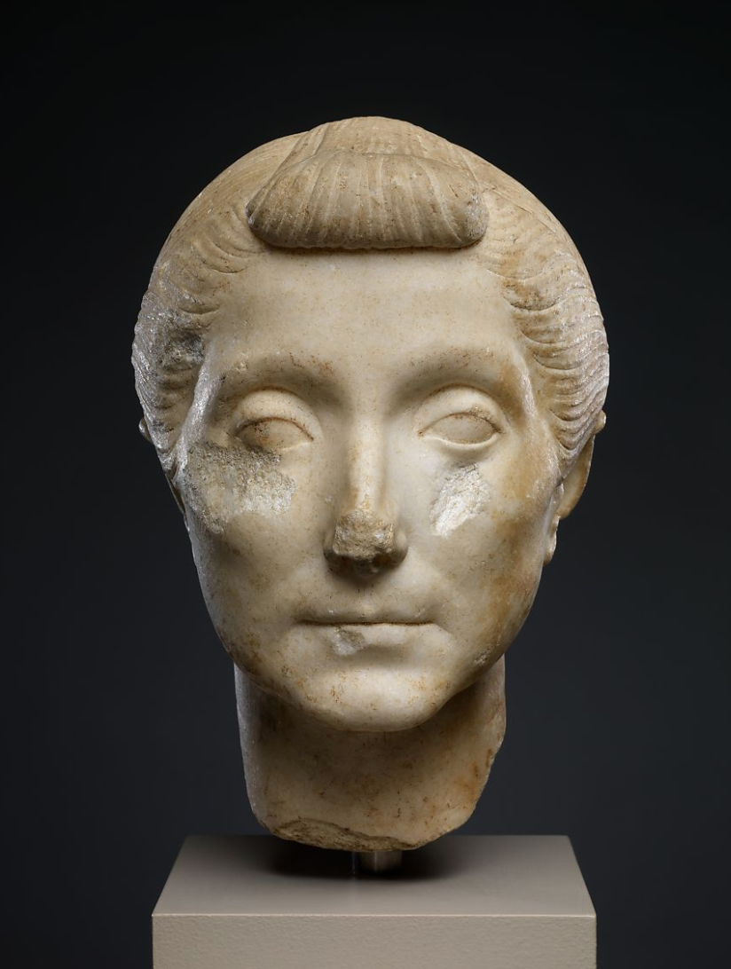 The Marble head of an elderly woman