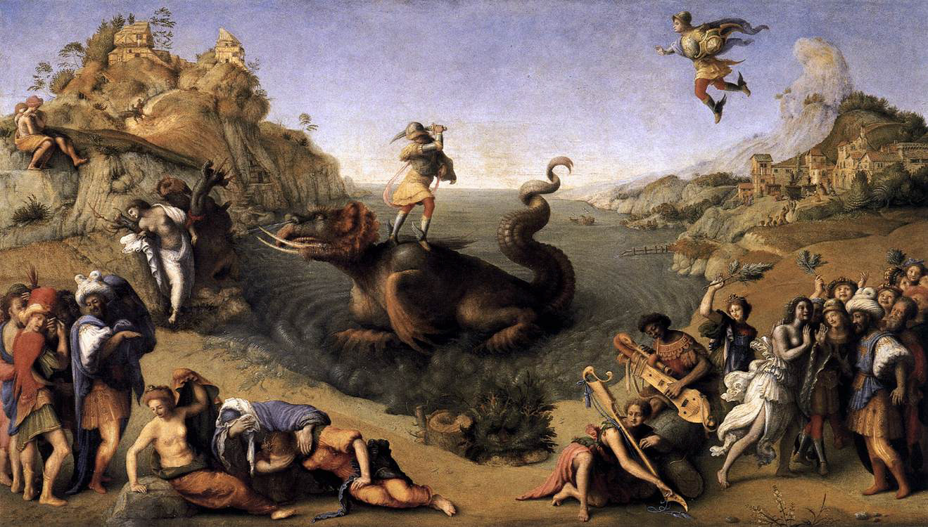 Piero di Cosimo, Perseus Frees Andromeda, ca. 1510-1515, Tempera Grassa on Wood