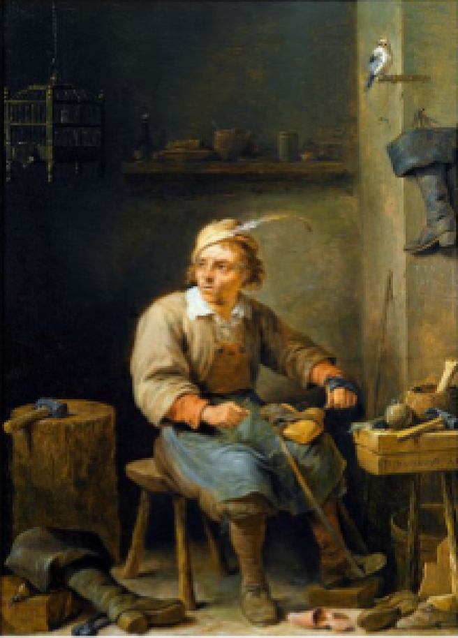 David Teniers the Younger, A Cobbler in his Workshop, 1670, oil on canvas