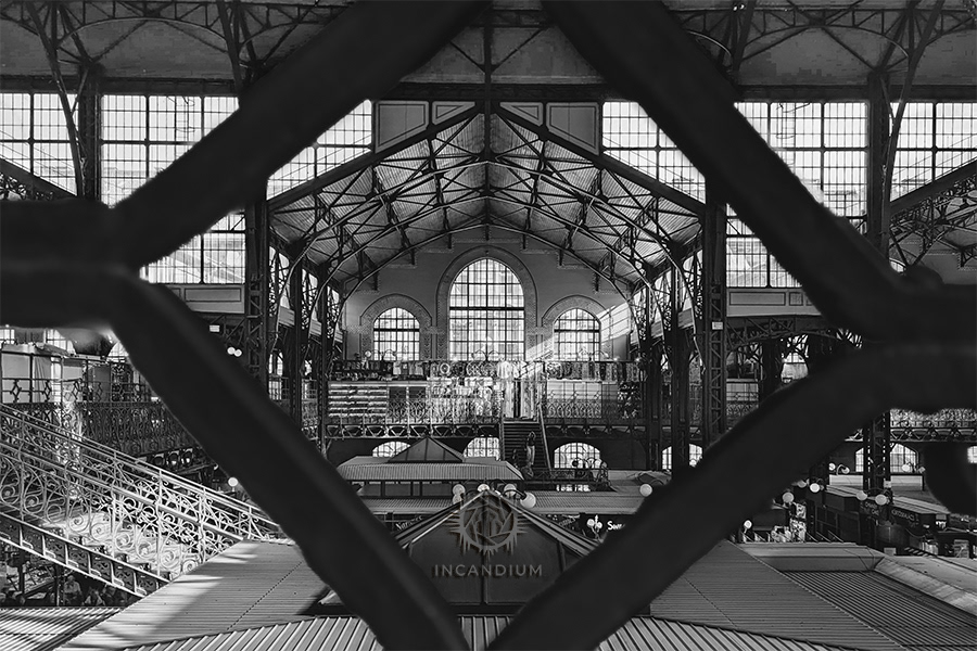 Morning Sun at the Market - Budapest Framed by the structure itself, and then framed again. The morning light settles into layers of order, as if symmetry alone wasn’t enough. I wanted to lock one system of structure inside another.  ($200)