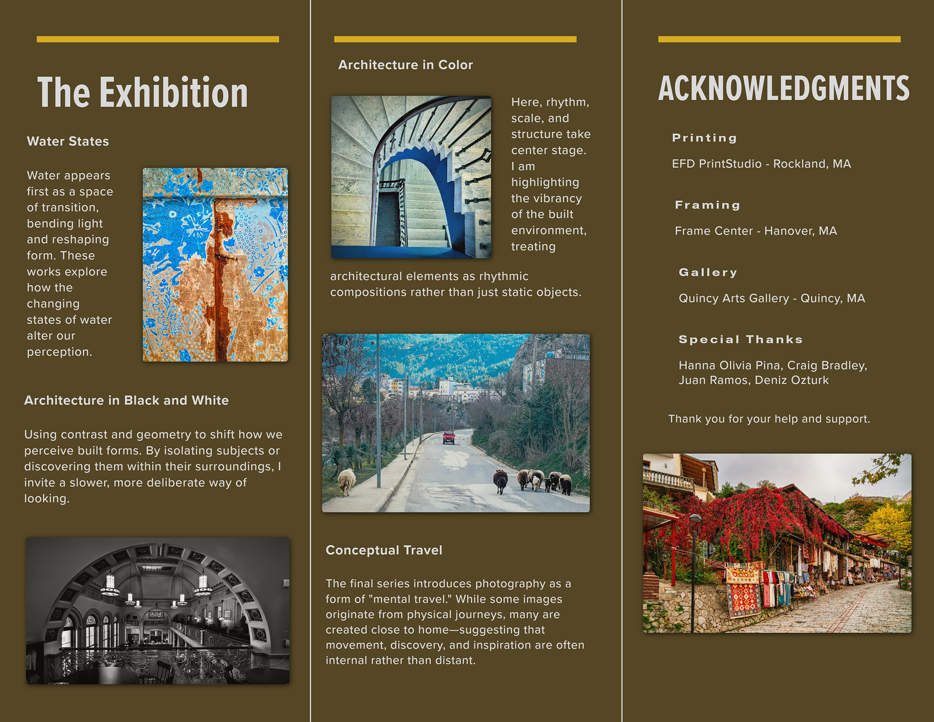 Back of exhibition pamphlet