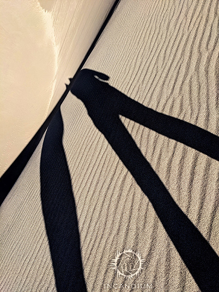 Absence of Water - In the Colorado desert, the absence of water becomes the subject itself. Shadows stretch across the sand like interrupted paths, suggesting what once flowed and connected, now defined by what is missing. ($250)