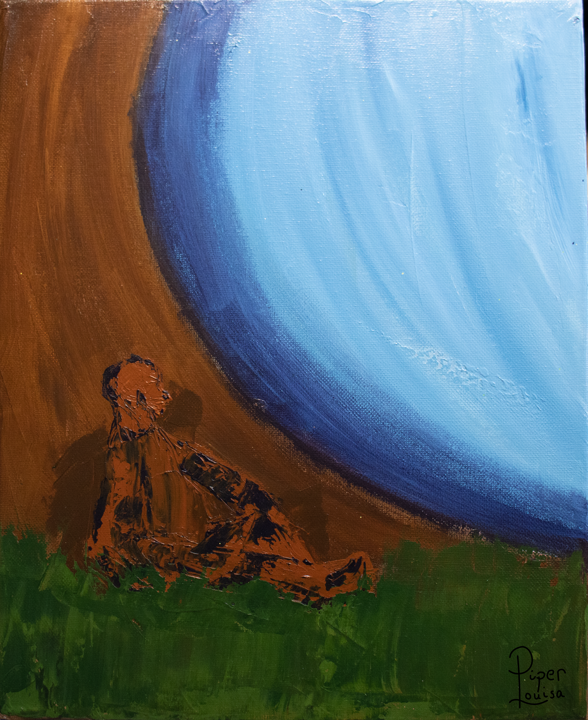 11"x 14"- Old Man Contemplating by the Tree