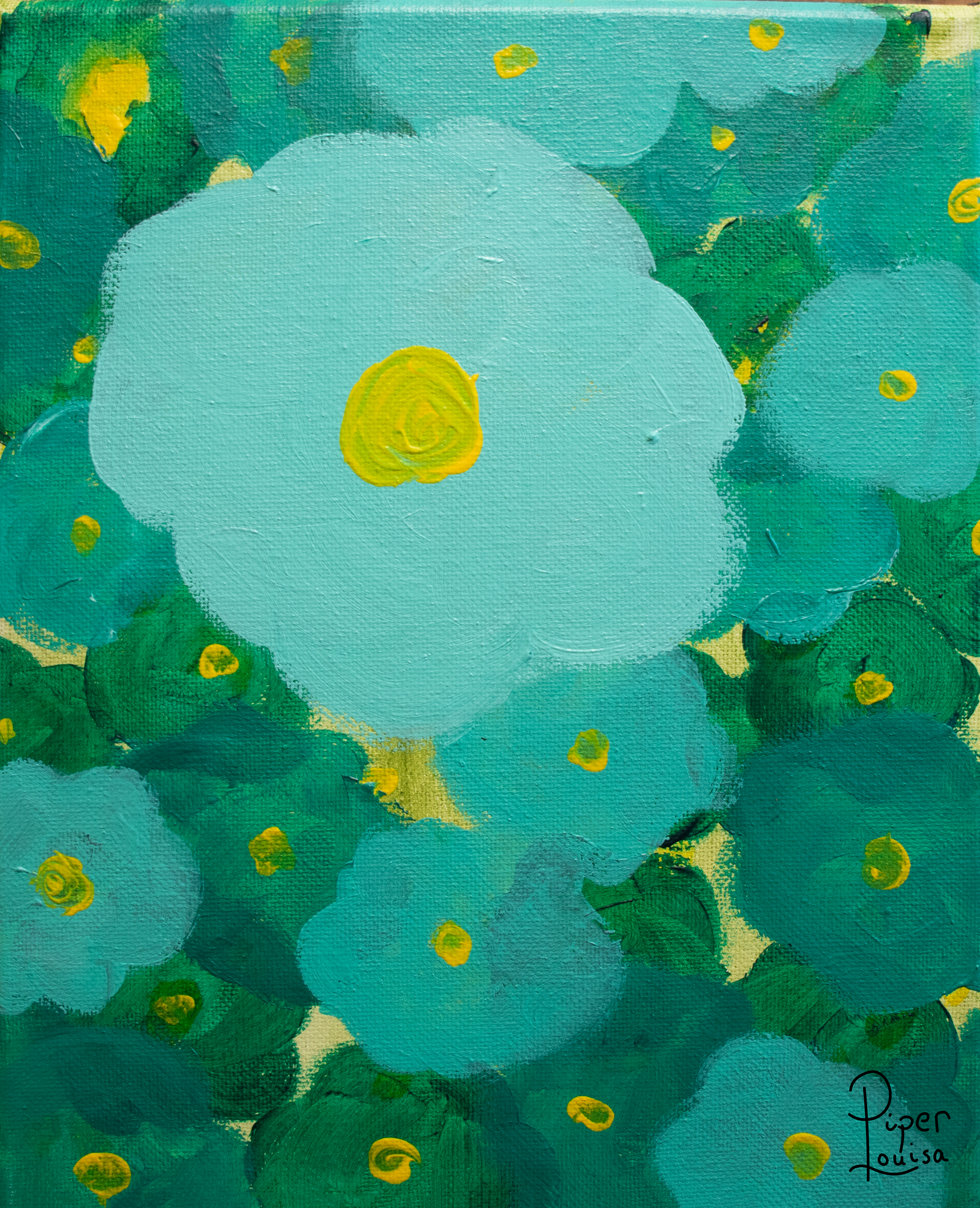 8"x10" Green Daisies