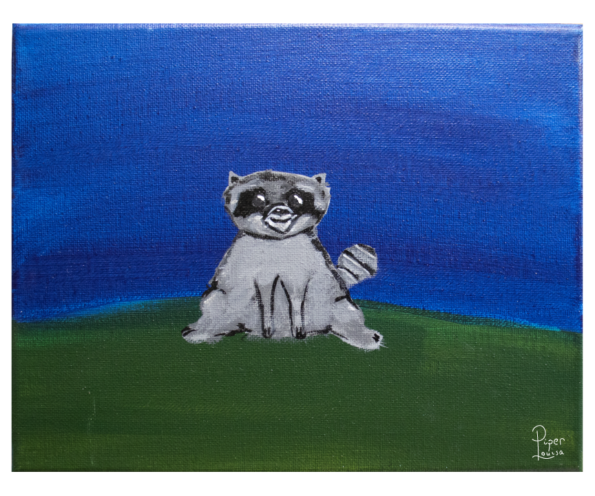8"x10"- Racoon at Night