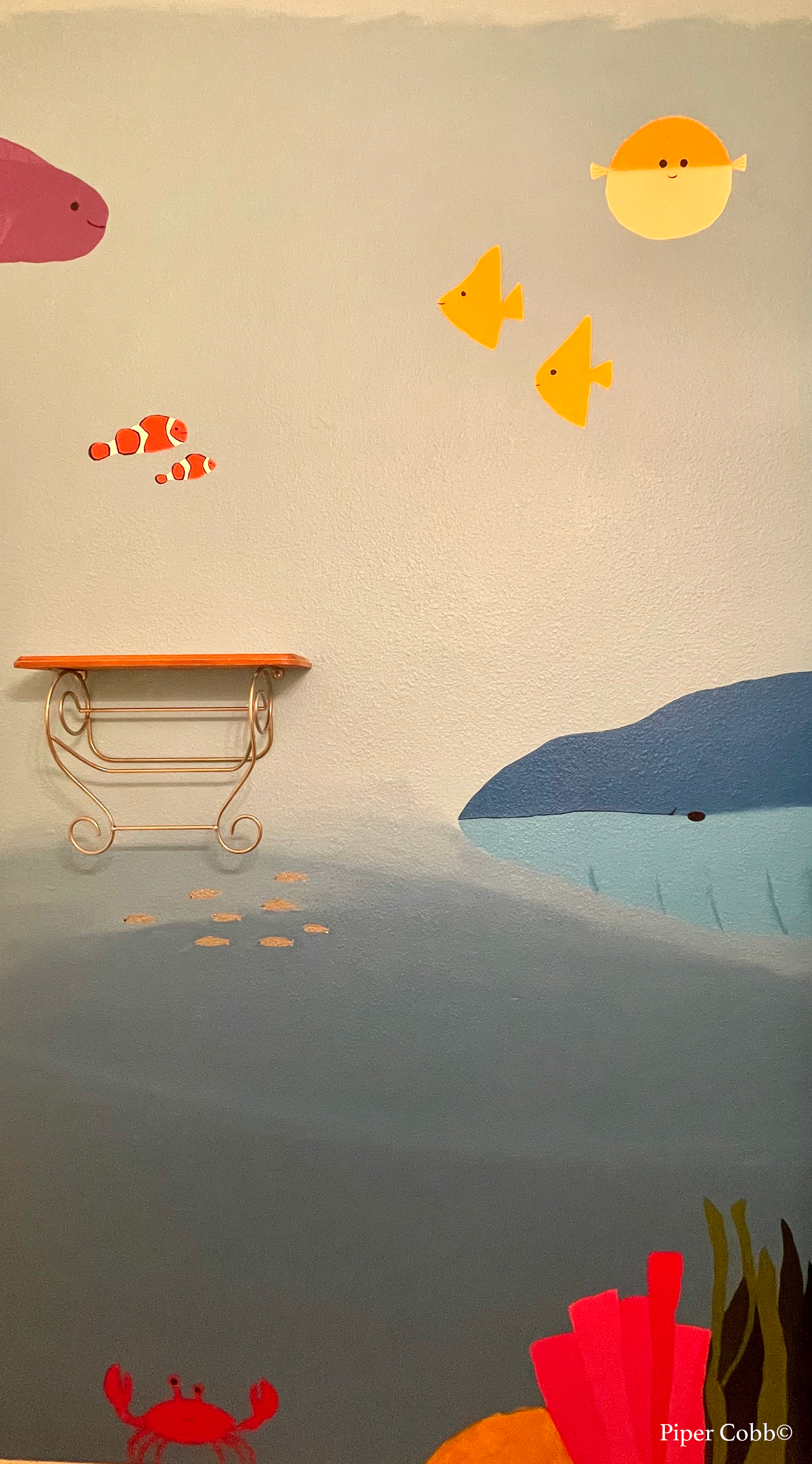 Cartoon Fish Mural (Acrylic, Latex Paint, Summer 2022)