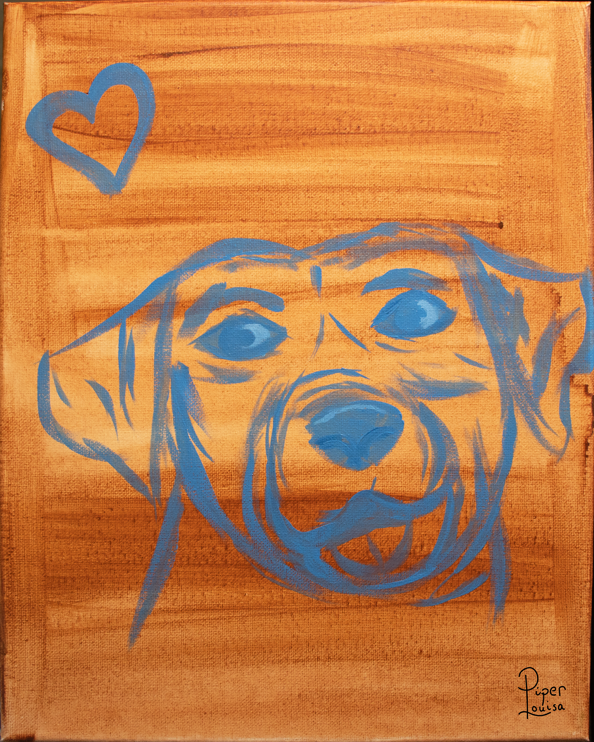 11"x14"- Good Boy in Blue - Sold