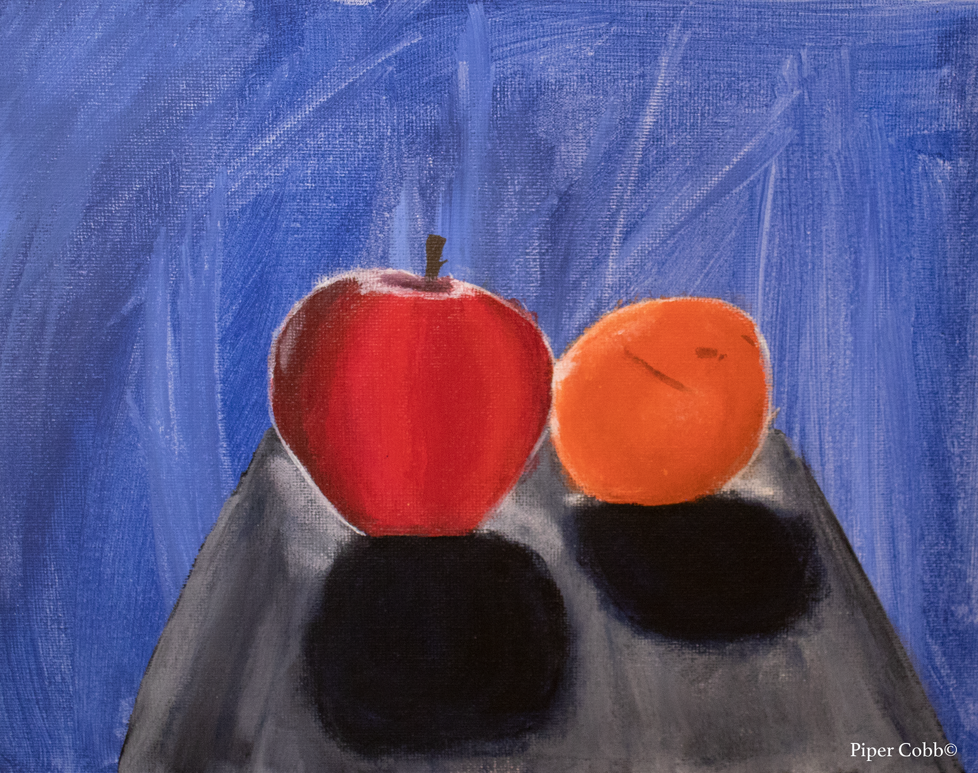 Apples and Oranges (Acrylic on Canvas Board, Spring 2022)