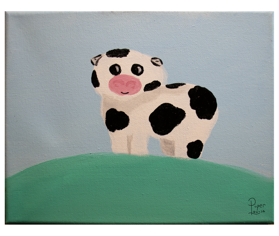 8"x10"- Cow on the Hill
