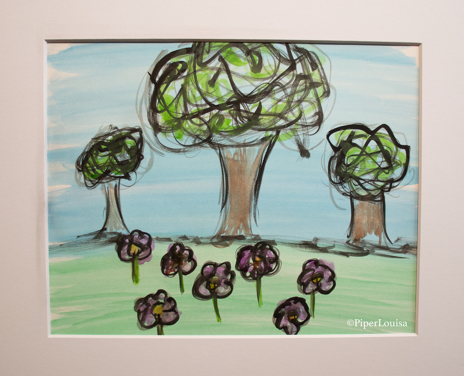 8"x10"-Scribbly Trees