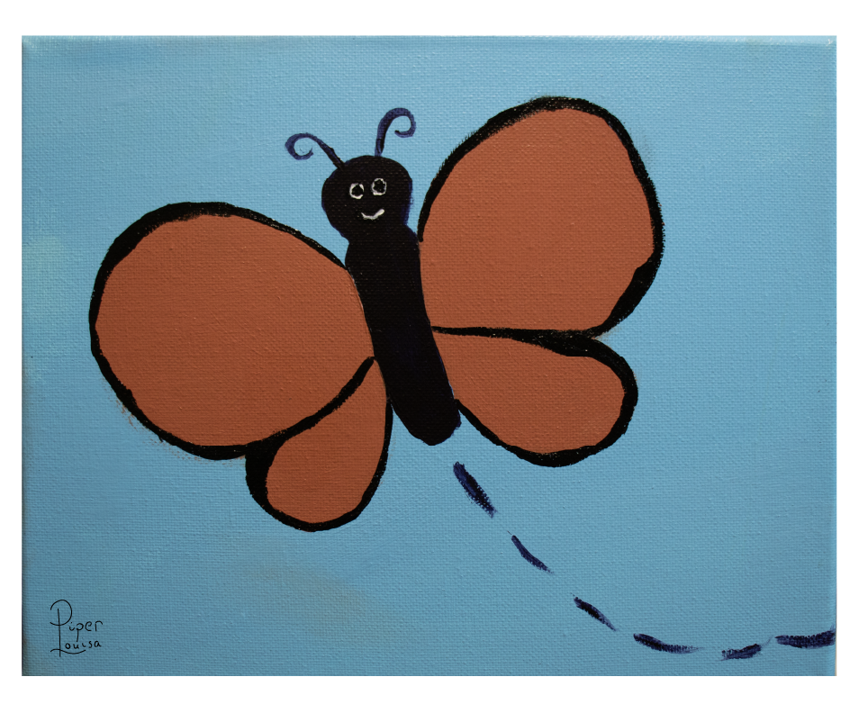 8"x10"- Happy Butterfly - Sold