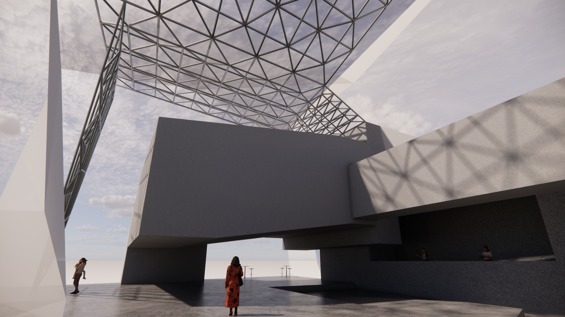A view of the internal common area.