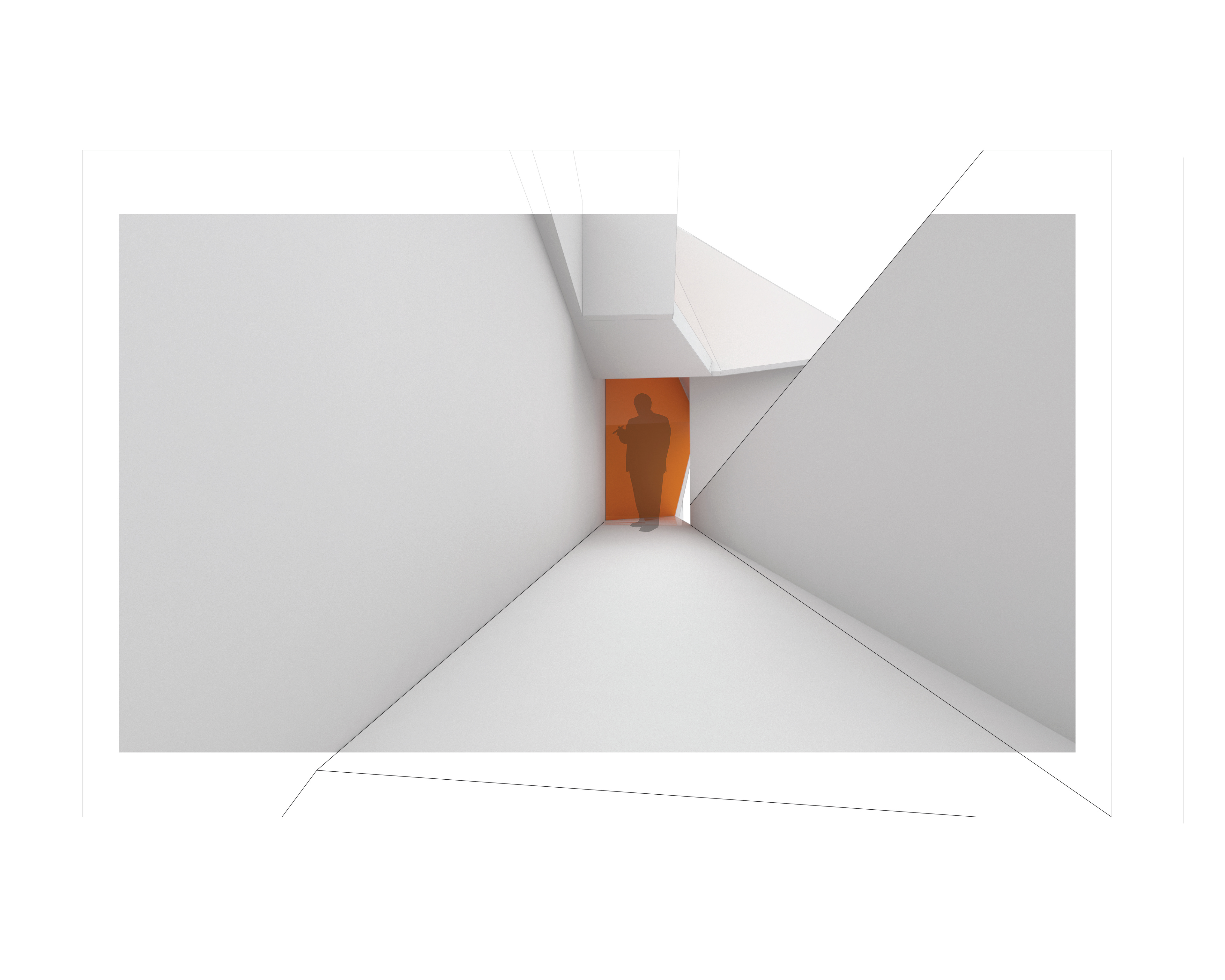 Wall Project Rendering. Space P2 in the horizontal section drawing.