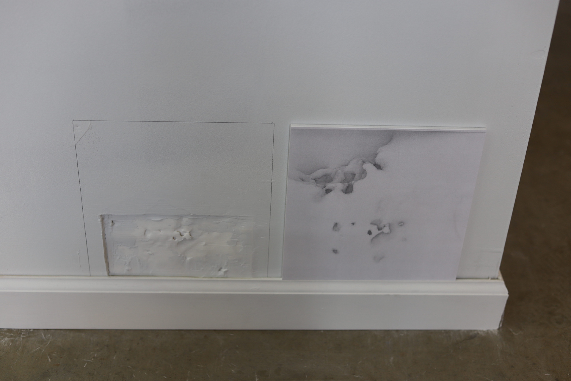 A shot of the baseboard in the physical wall.
