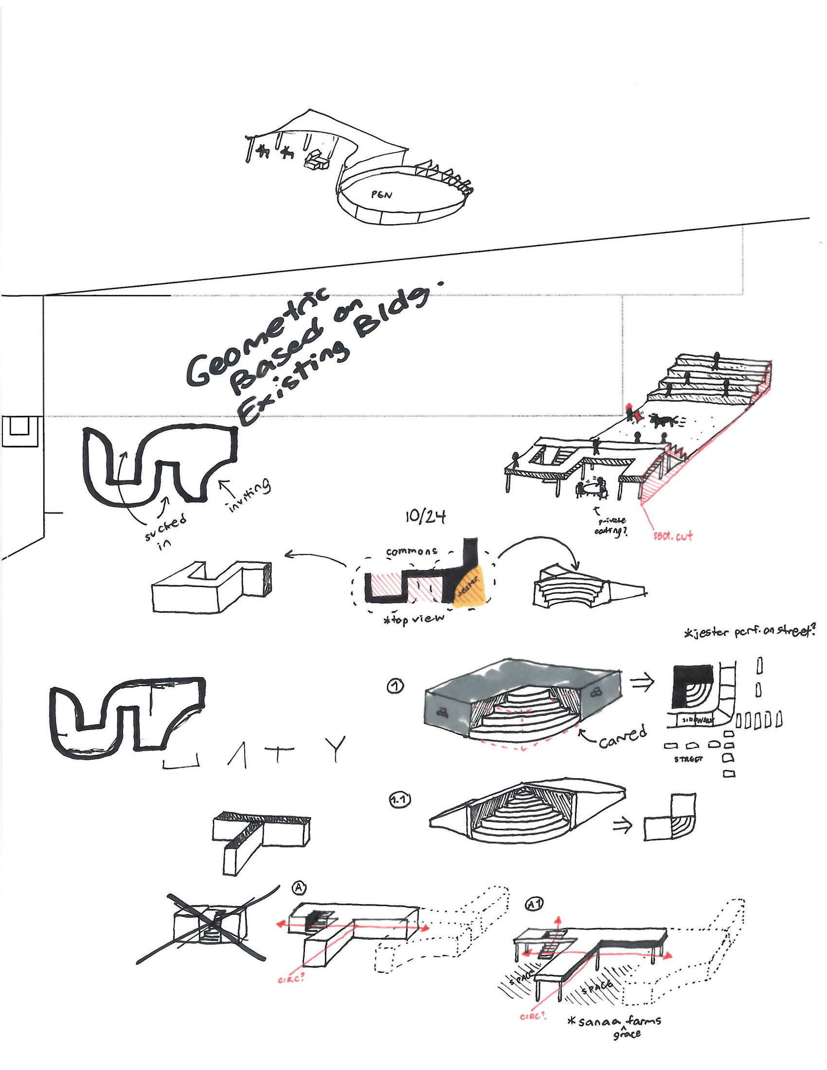 Preliminary sketches concerning the creation of the plates.