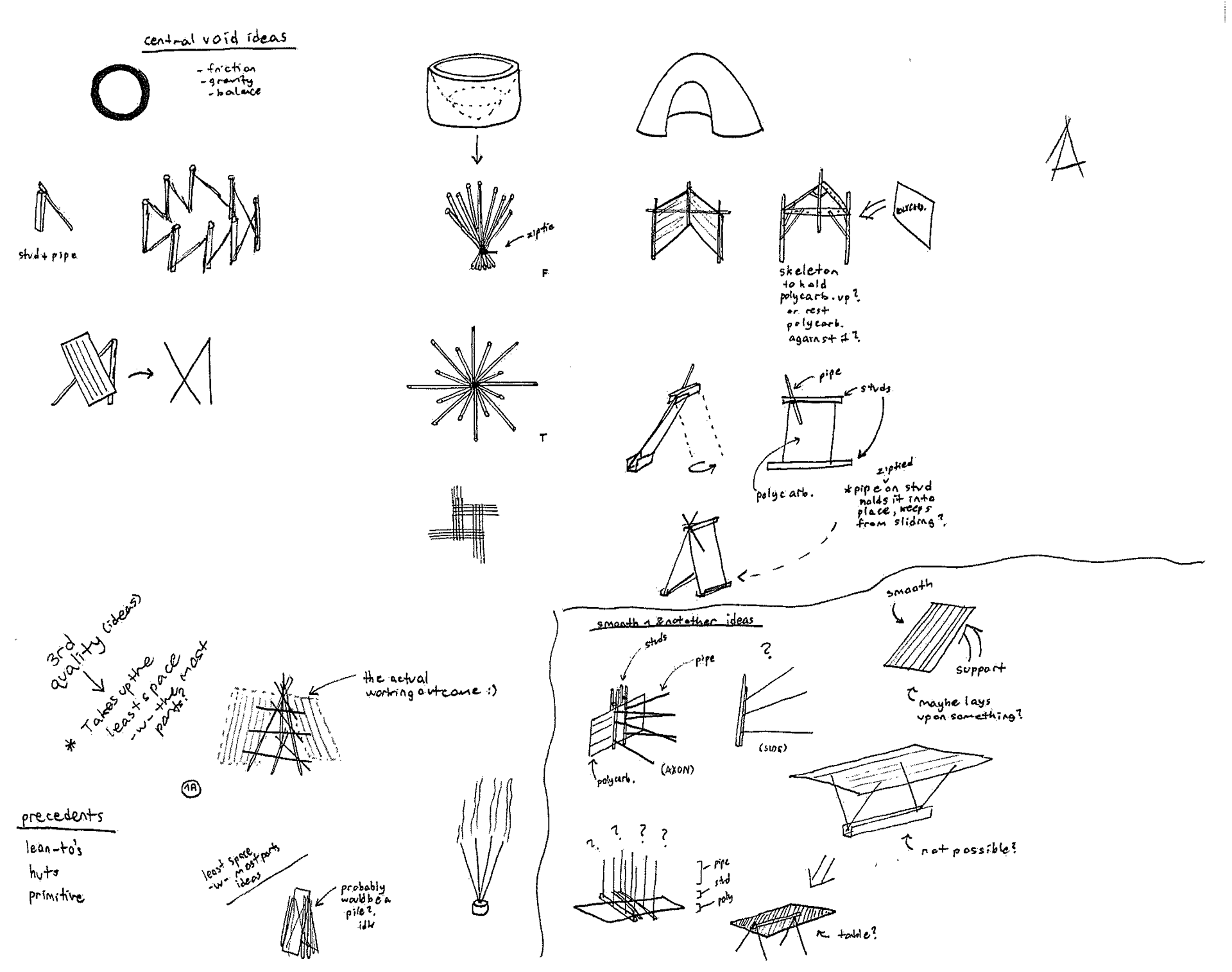 Initial form generation sketches.