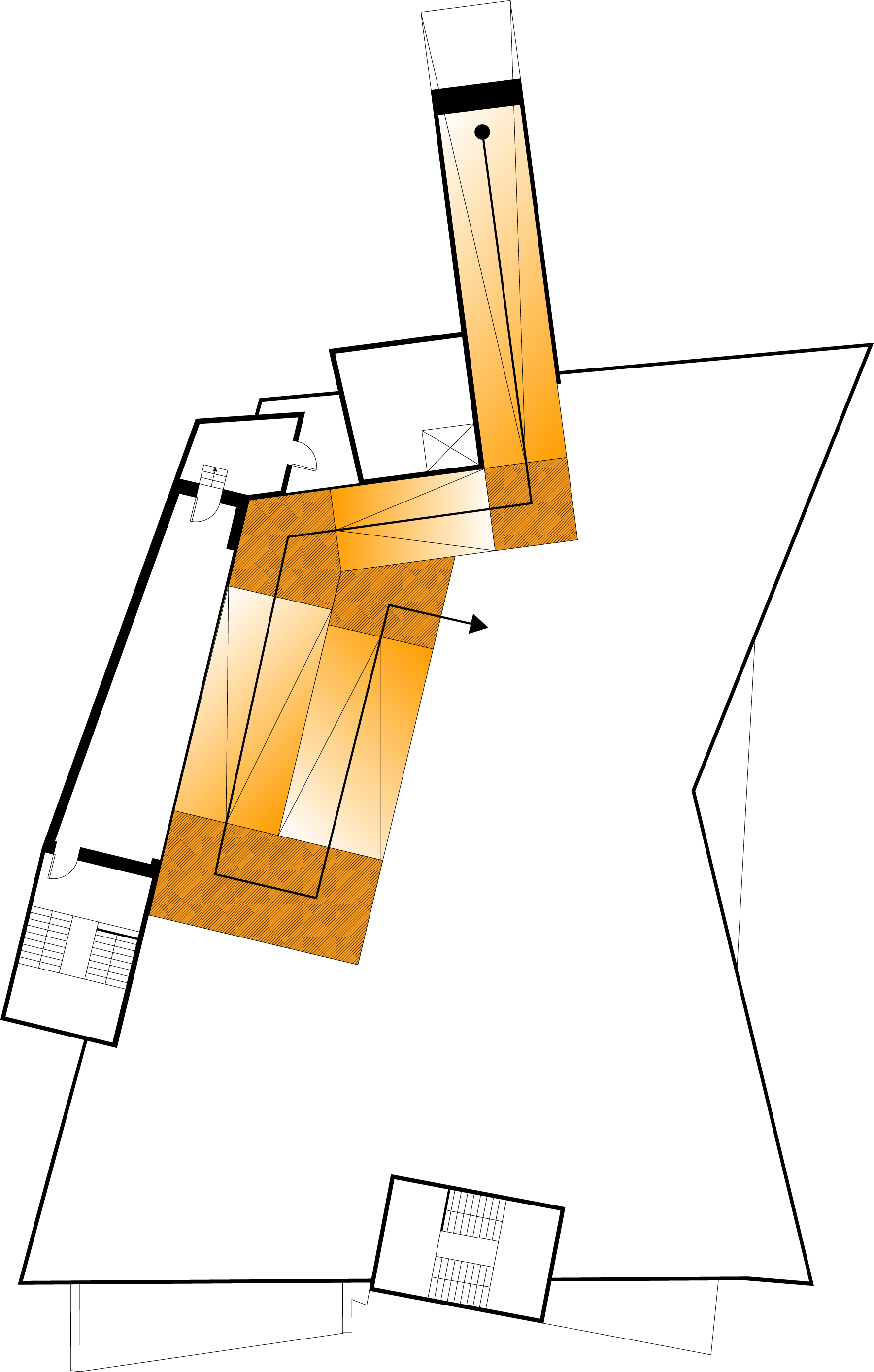 Accessibility plan showcasing the entrance ramp.