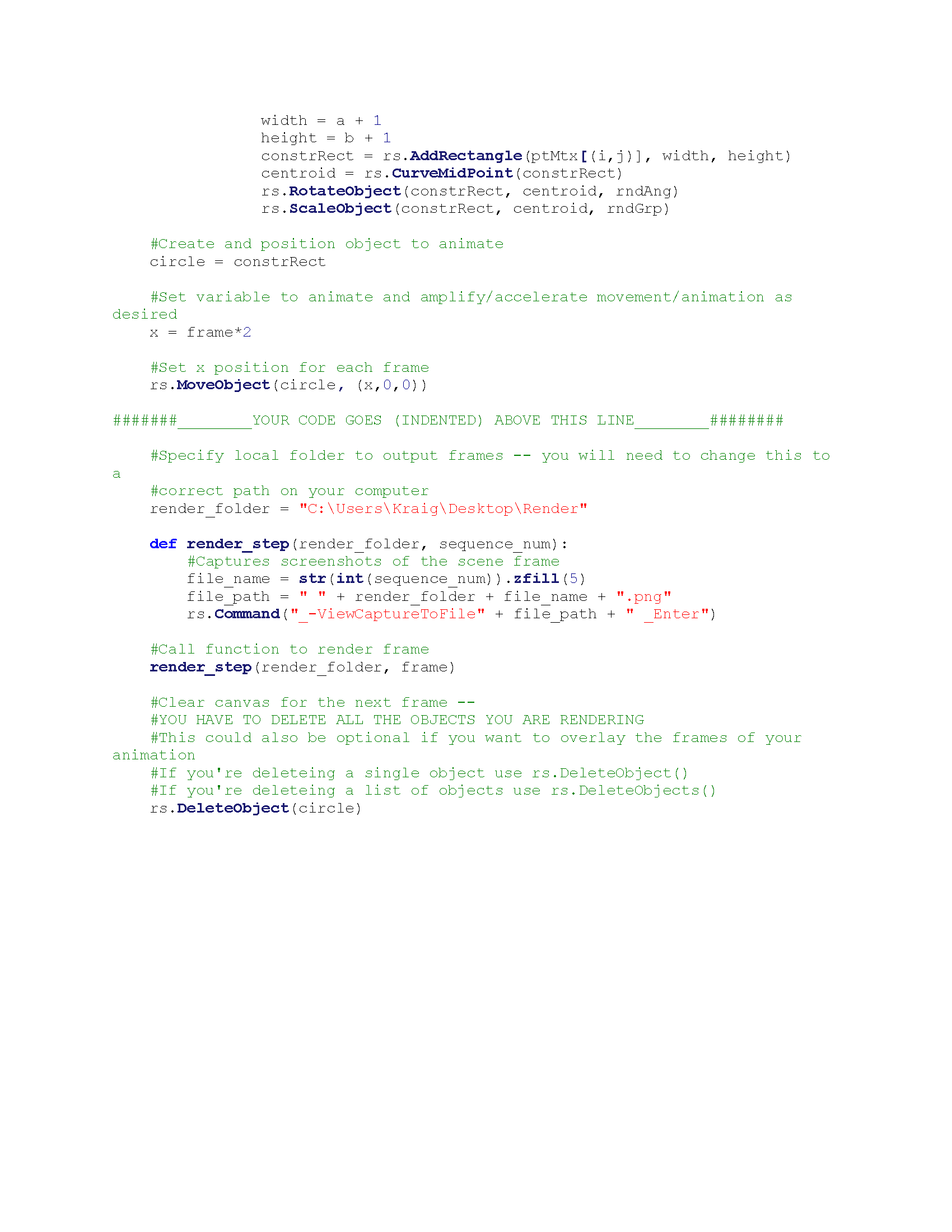 Page two of the Python code.