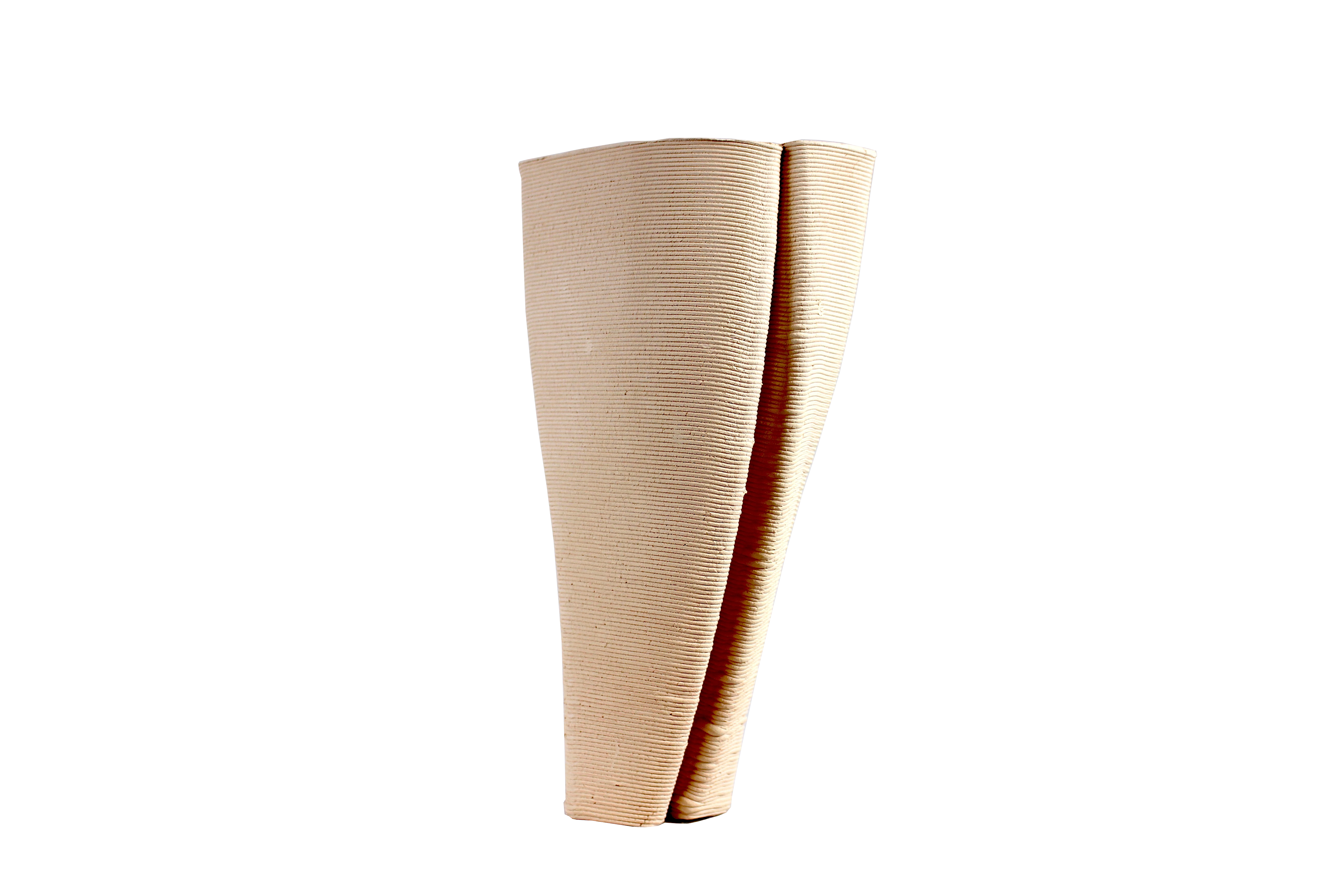 A shot of the final leaf-shaped 3d printed ceramic module.