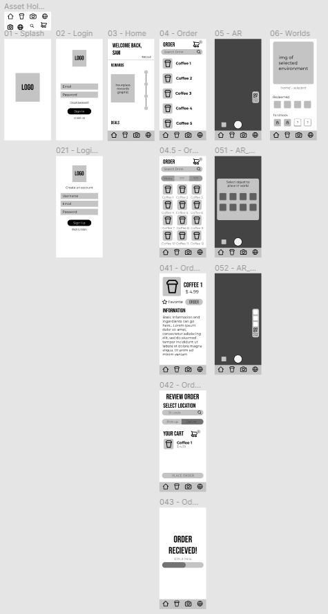 App Wireframe in Figma by Myself, Larry Shen, and Afifah Mazhar