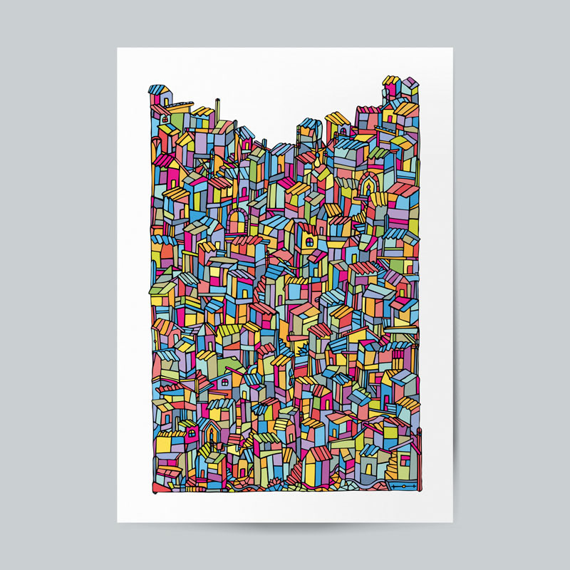 An illustration of a favela by Ninhol