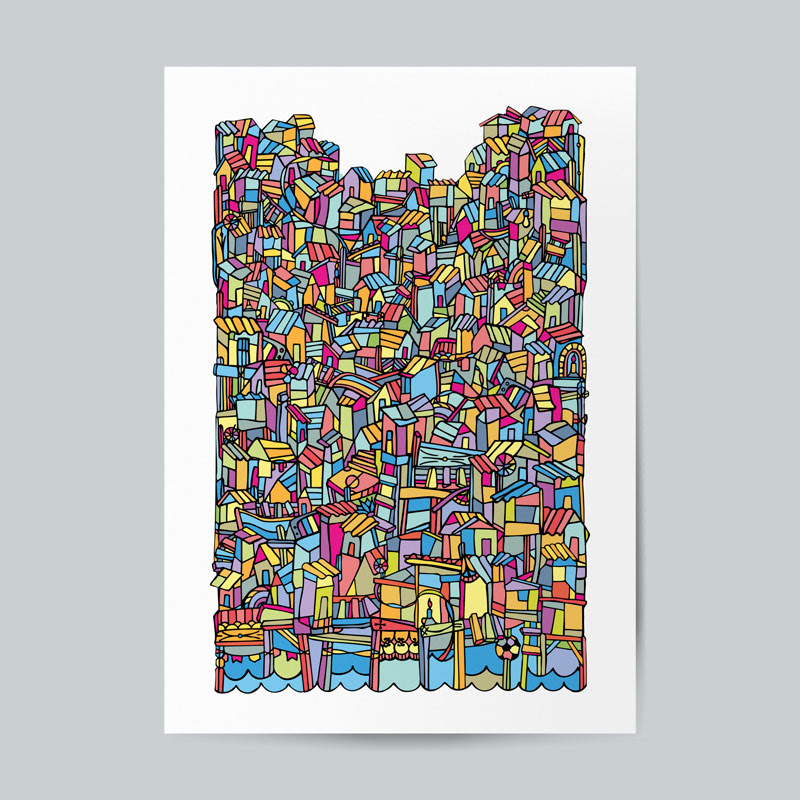 An illustration of a favela by Ninhol