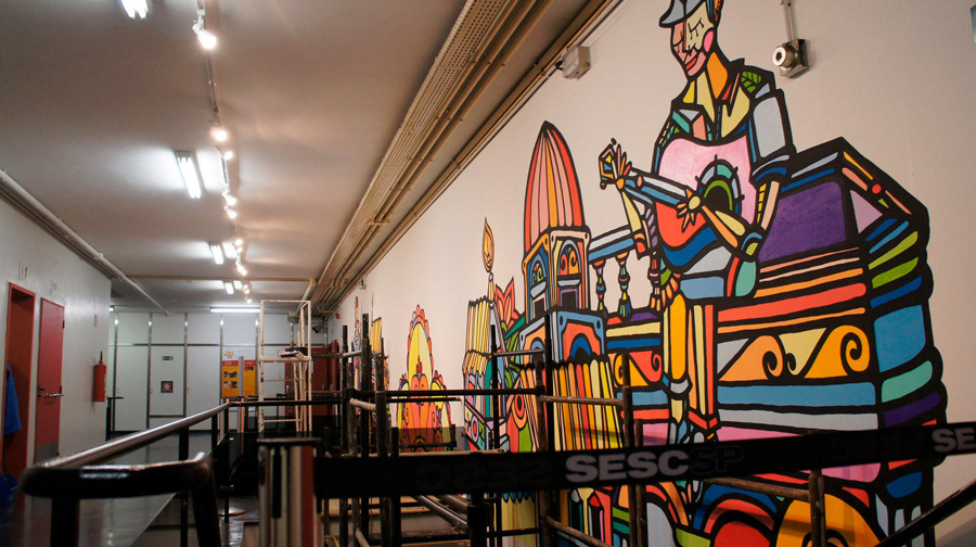 Mural painting at Sesc Sp