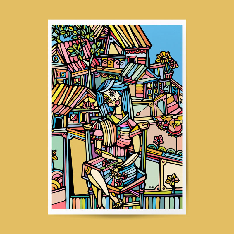 A woman sitting on a chair