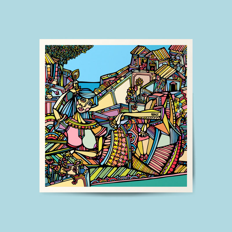 A woman lying in the garden