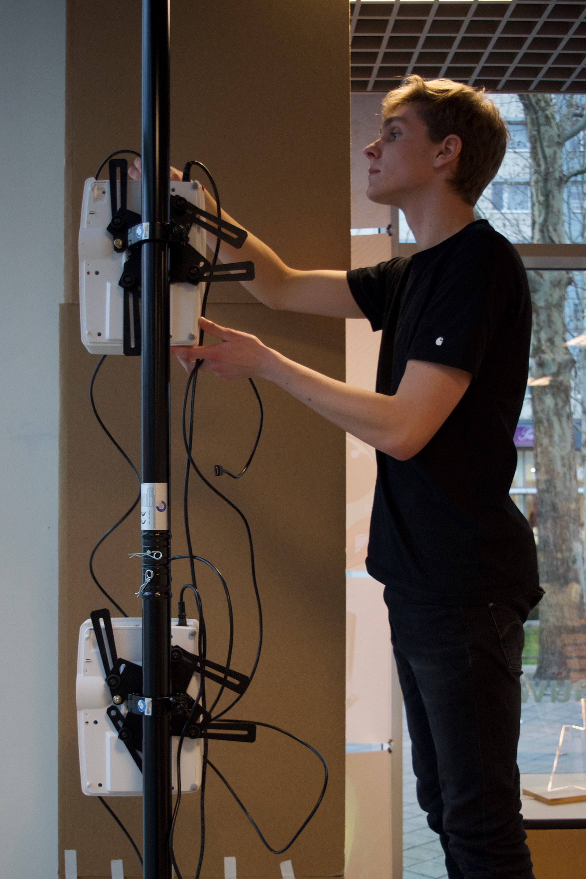 Moritz fixing two projectors