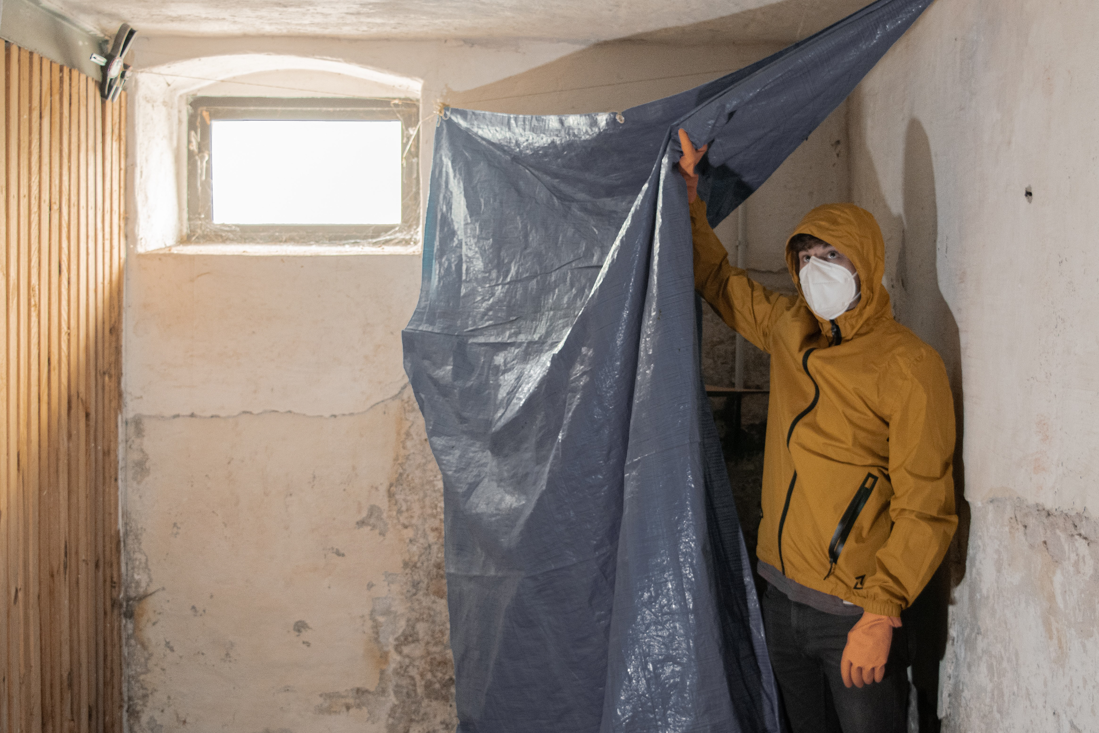 Exiting my improvised mushroom lab