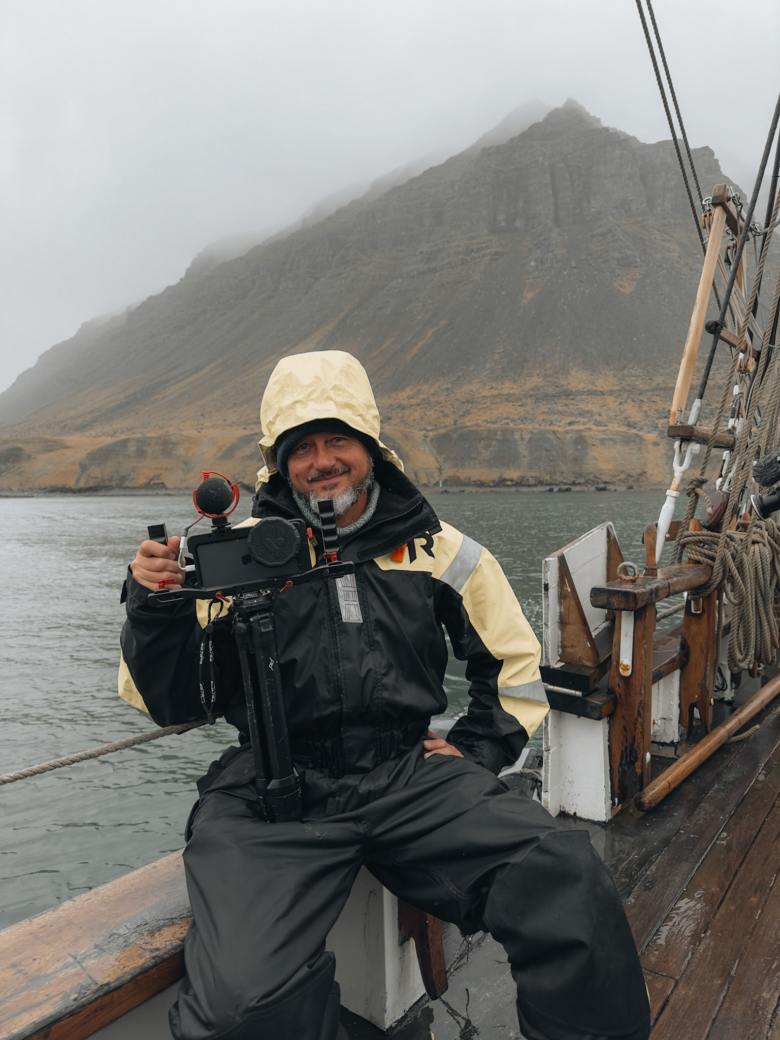 On the boat in Iceland