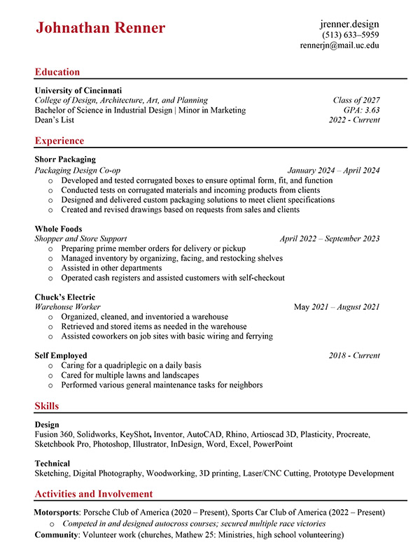 Johnathan Renner - Resume