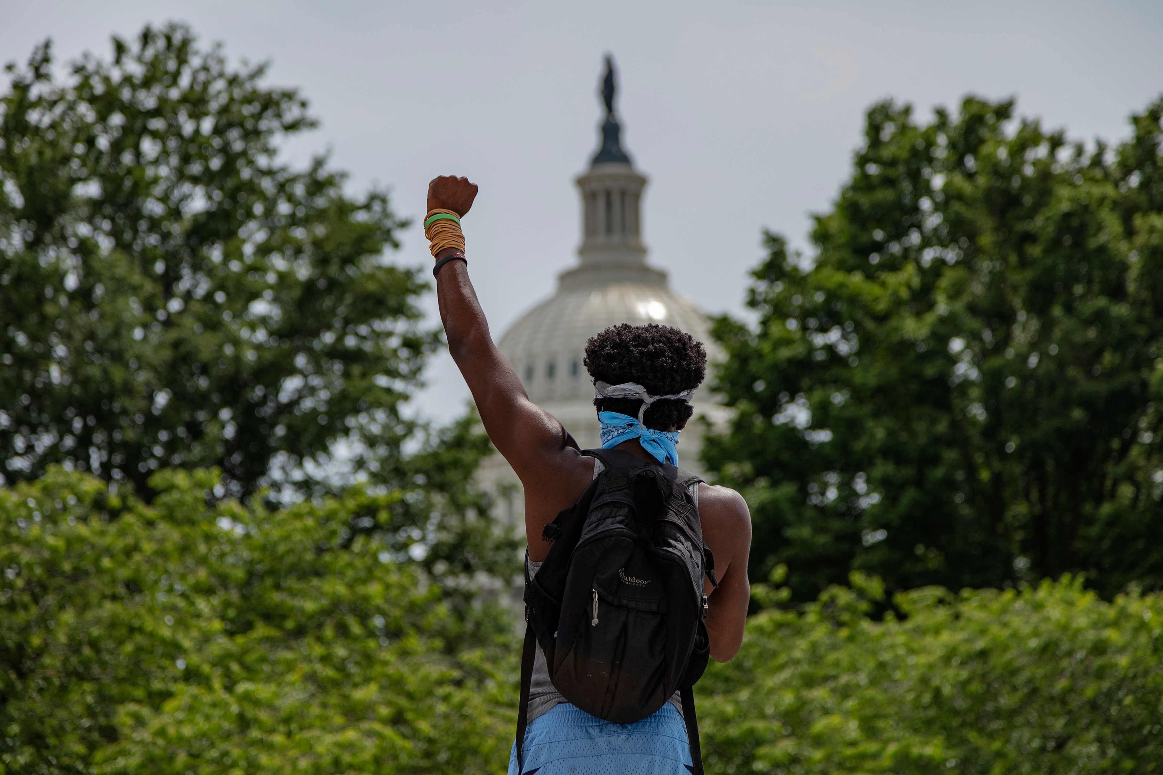 Black Lives Matter march in Washington, DC on June 6, 2020. 