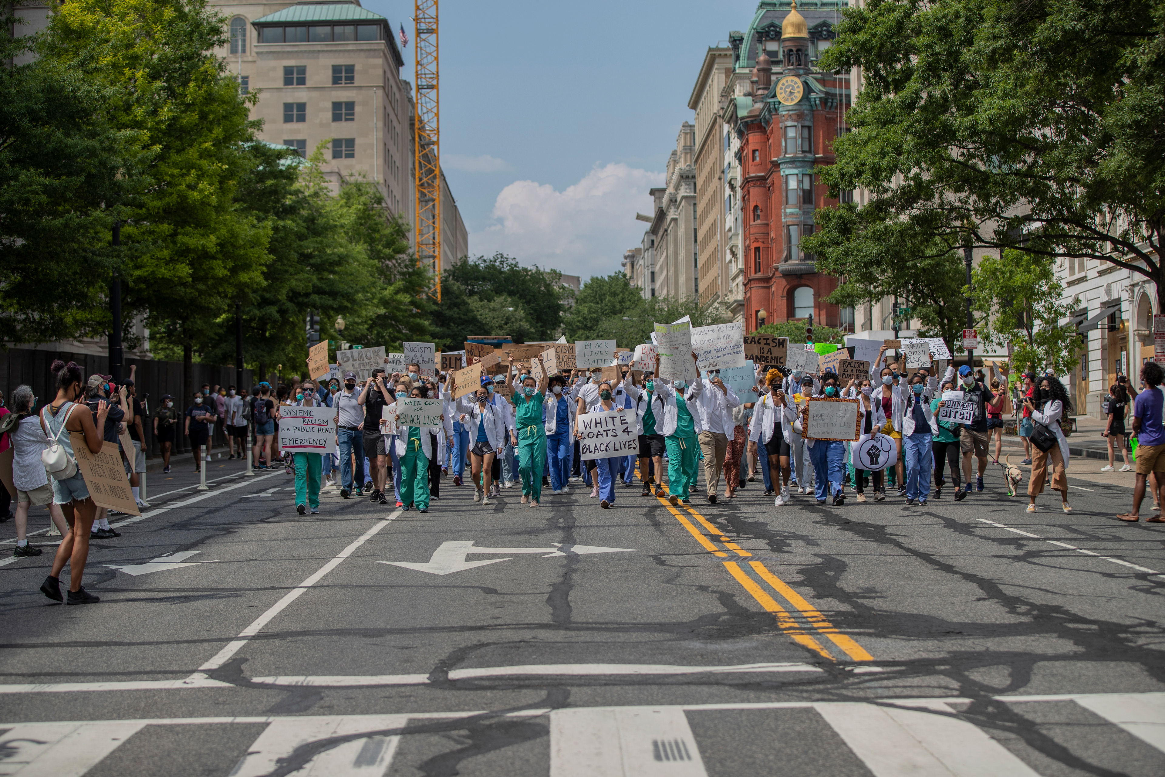 Black Lives Matter march in Washington, DC on June 6, 2020. 