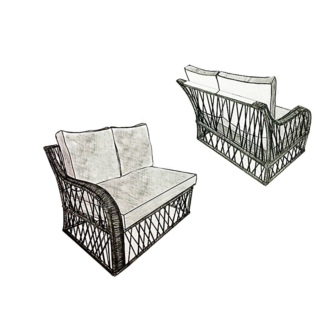Nottingham Right-Handed End Chaise - Front & Back Design