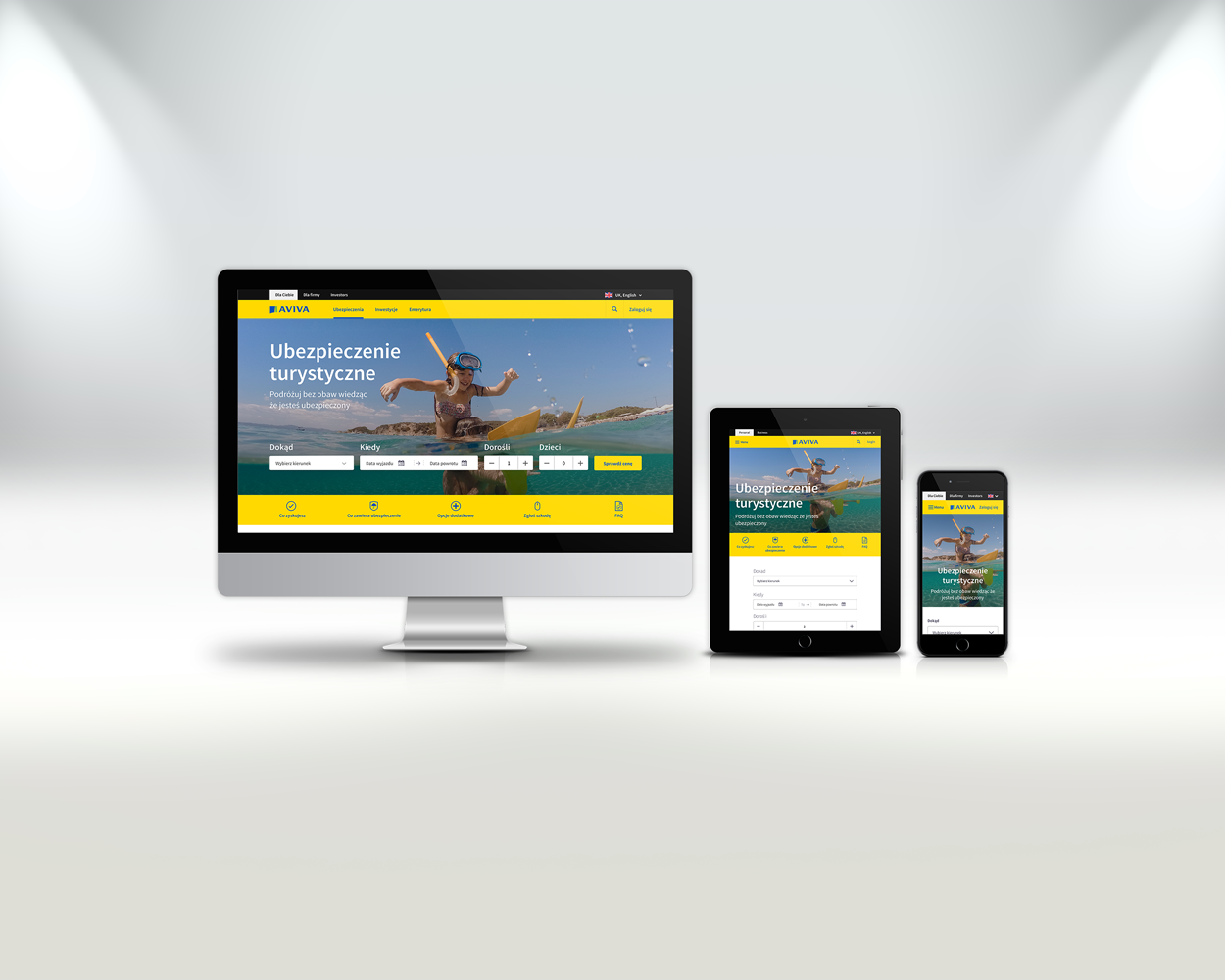 Responsive designs for Aviva Travel