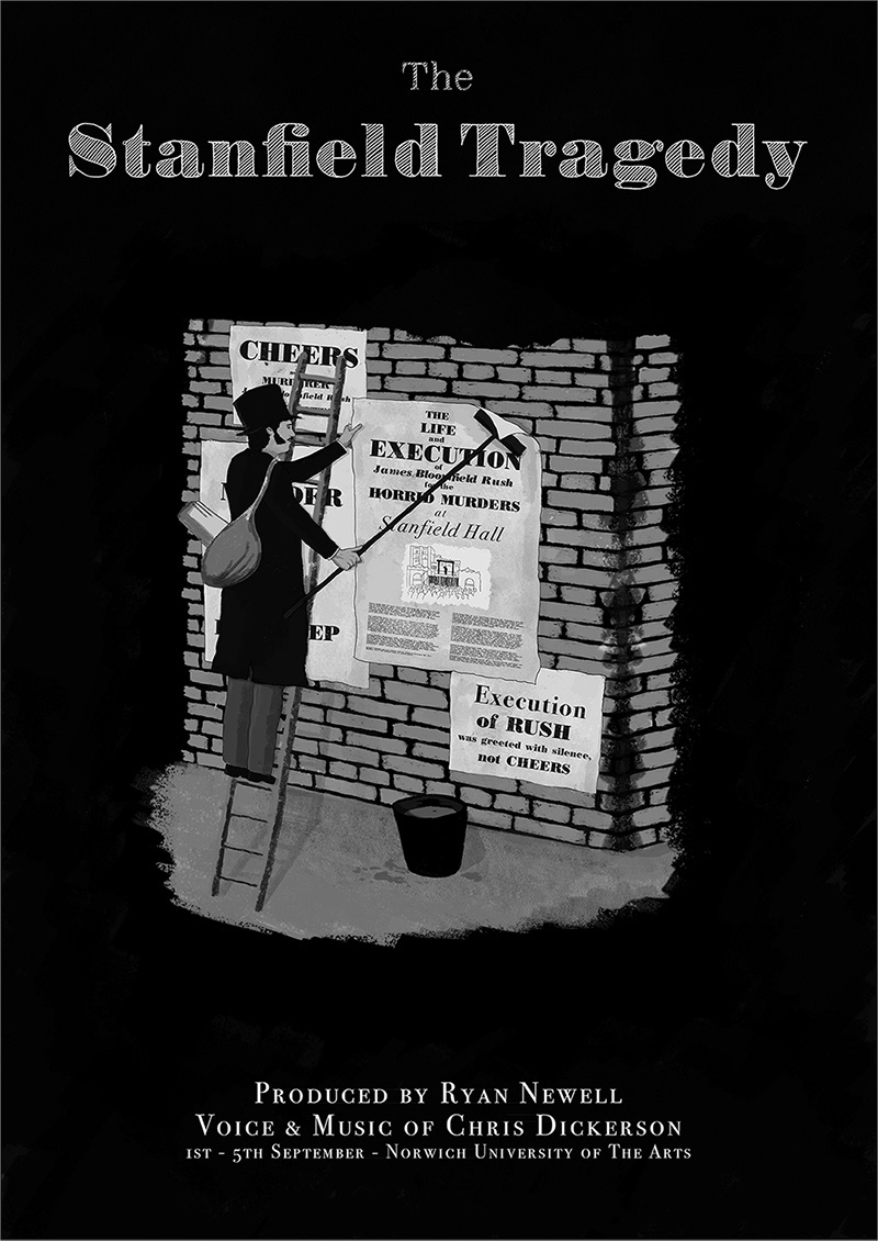 Poster for an animation of a Norfolk horror story