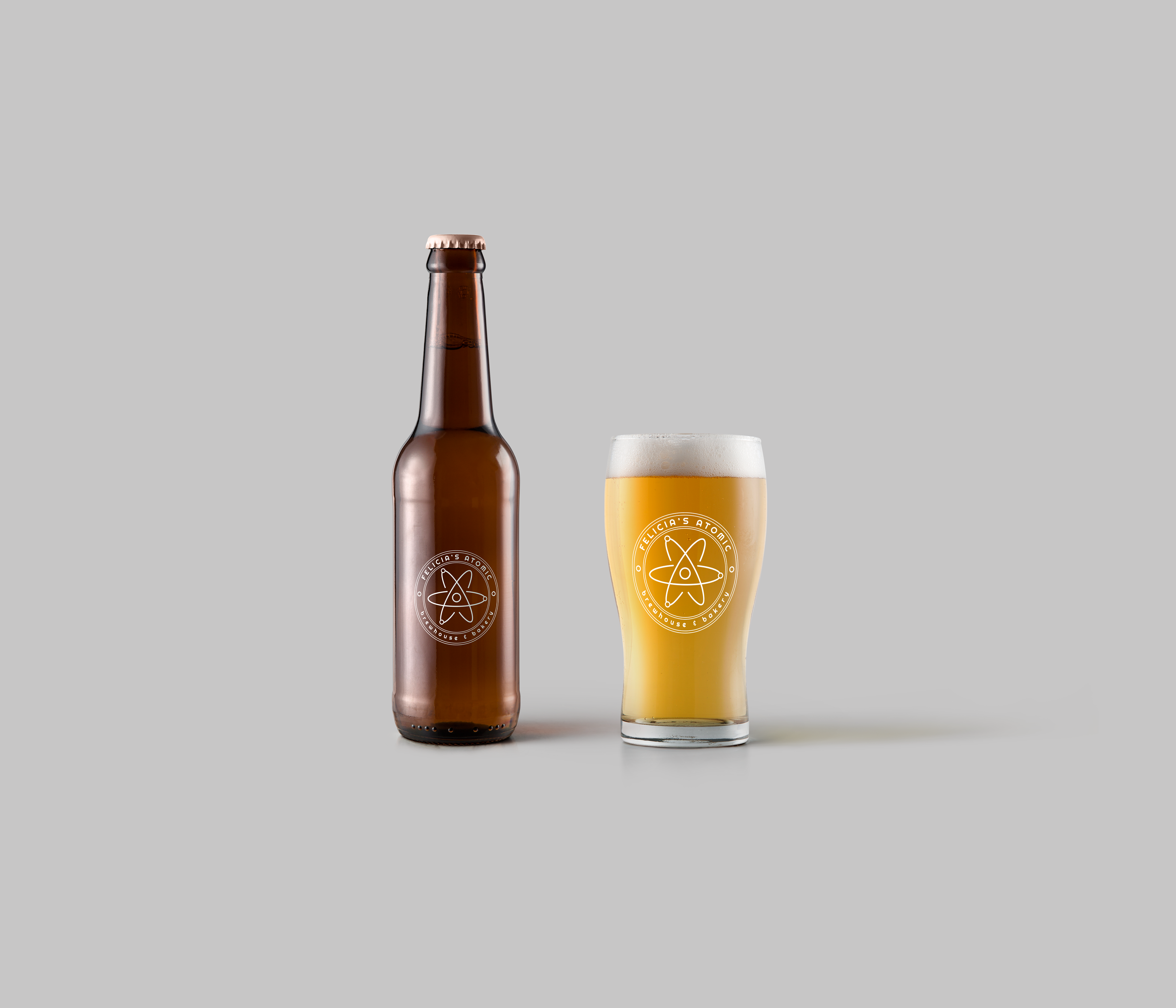 In-house bottles and glasses