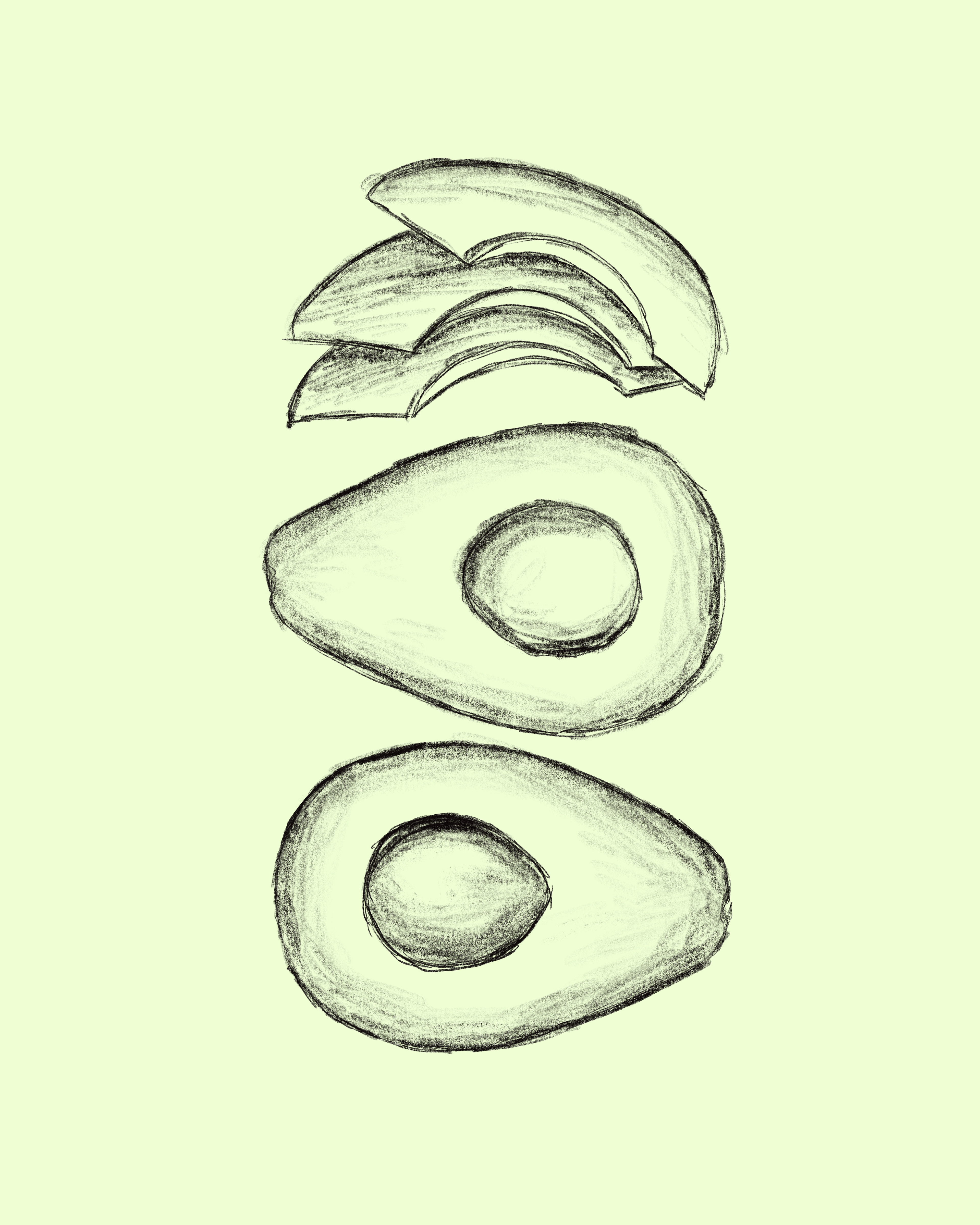 Food Series - Fresh Avocado - Sketch