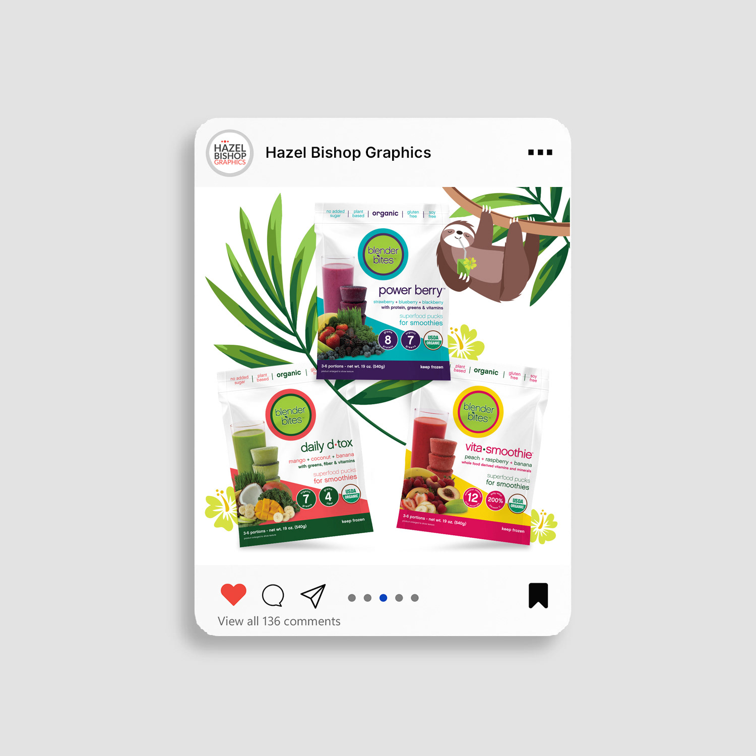 Static Social Media Assets for Blender Bites 🥭🍓