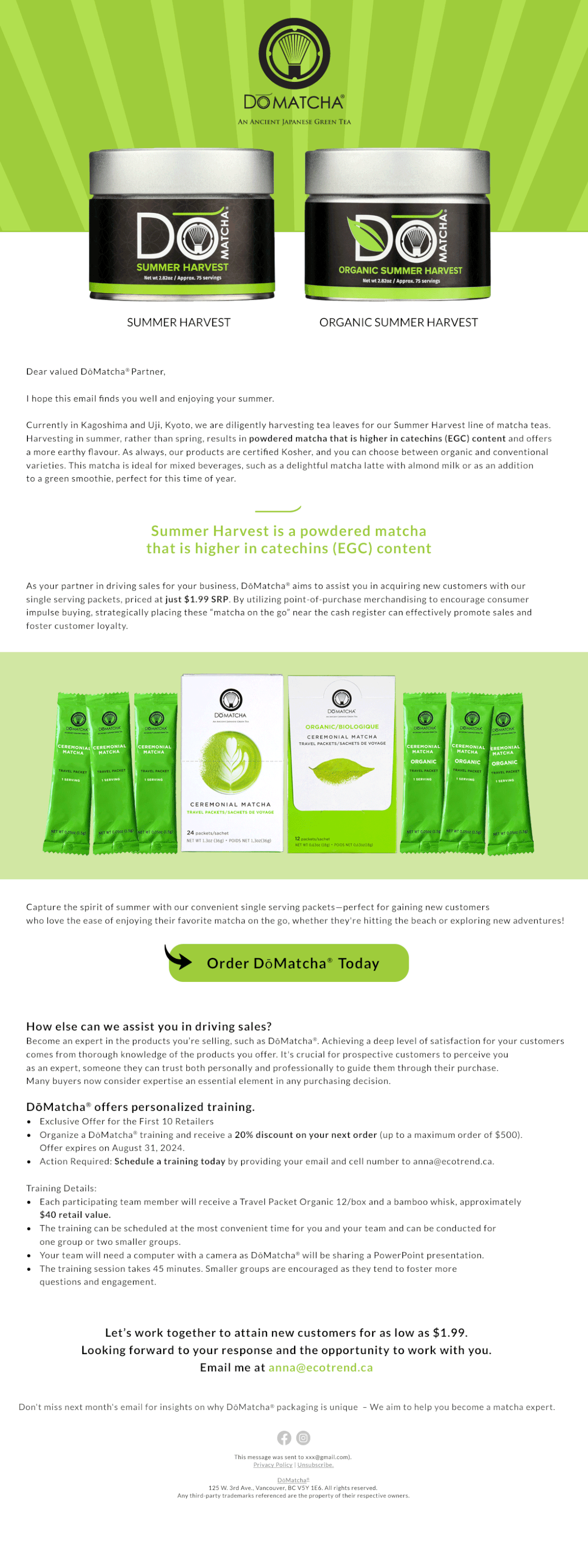 DoMatcha Email Creation - Design & Content
