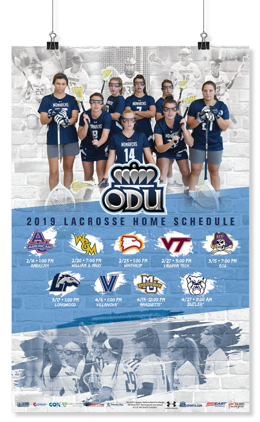 2019 ODU Lacrosse Lobby Poster