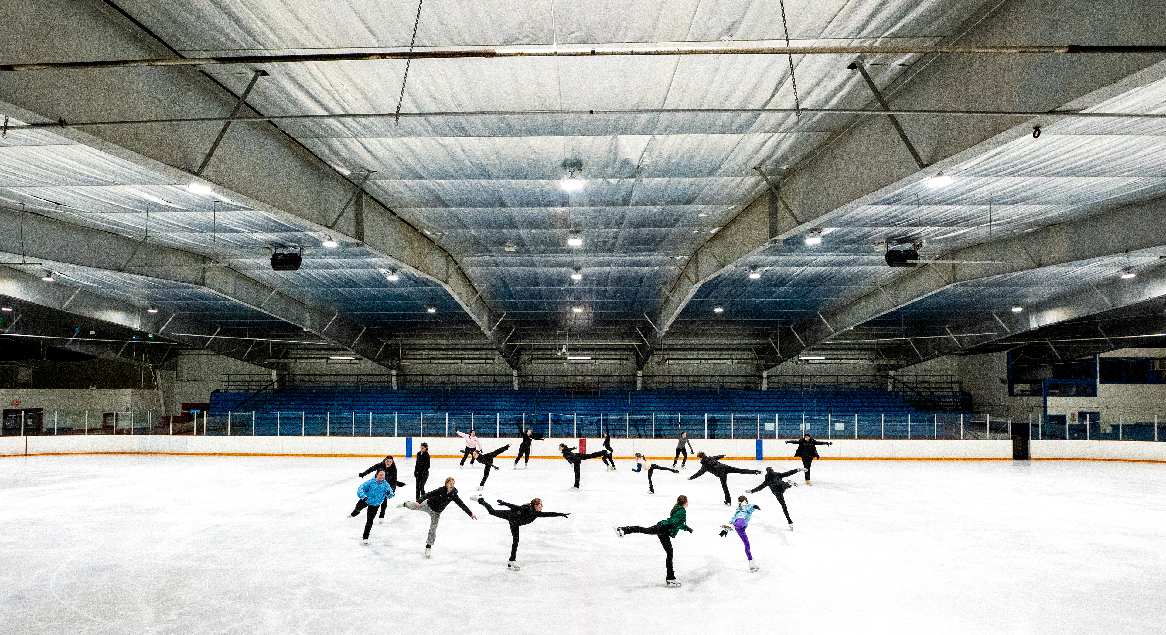 Lakeland Ice Arena Figure Skating Team practices during the Aspire Program, at Lakeland Ice Arena, in Waterford, Michigan, on February 22, 2025.