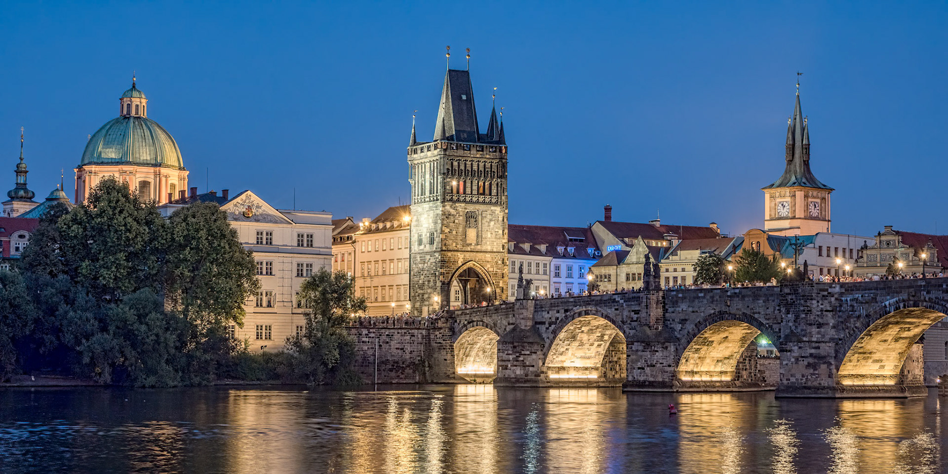 Prague-Charles Bridge at blue hour