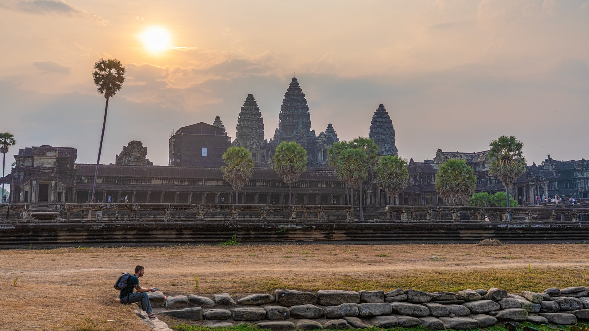 Siem Reap-Sunrise at Angkor Wat Hindu-Buddhist temple