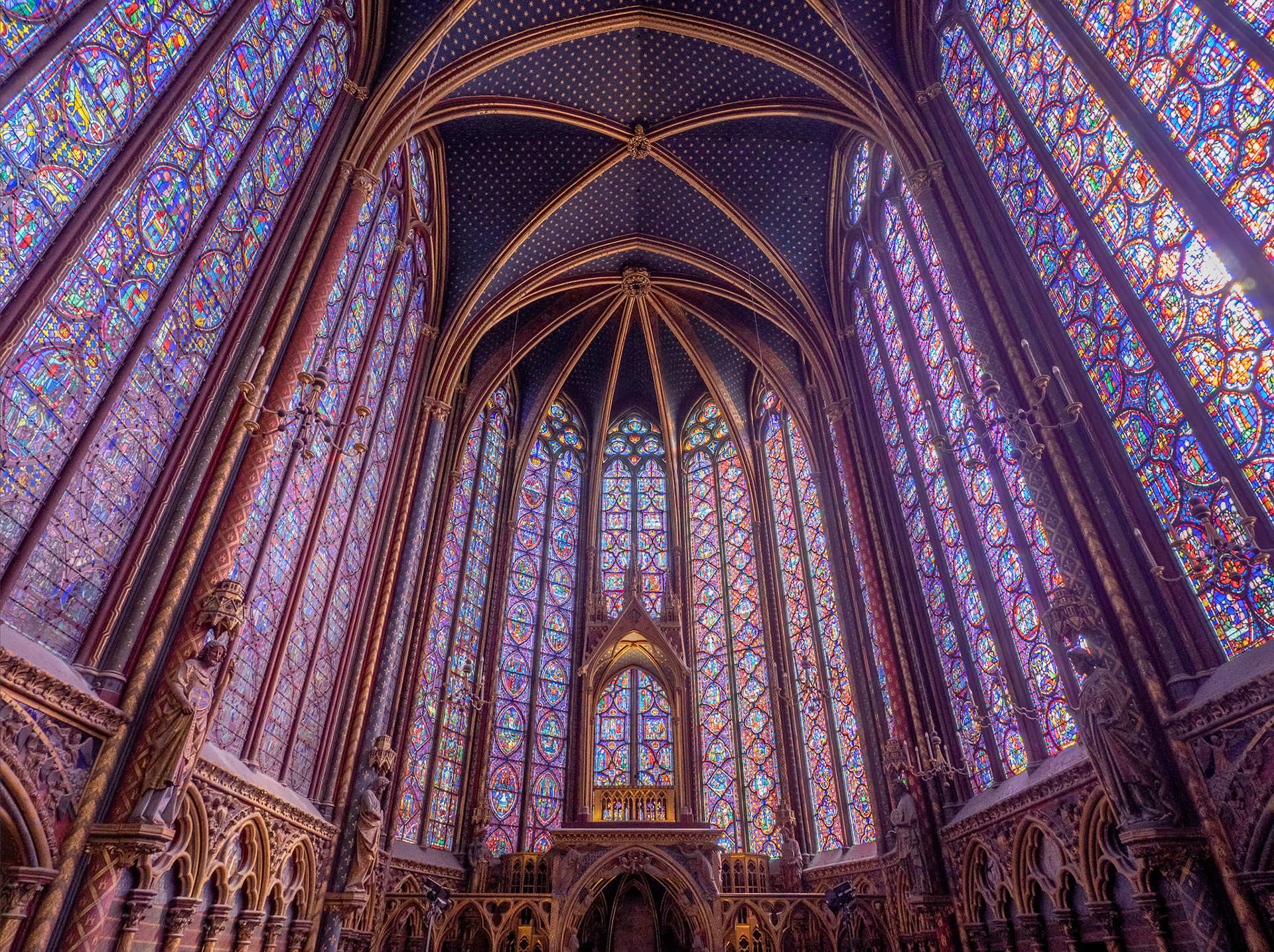 Paris-Stained glass windows of Saint Chappelle