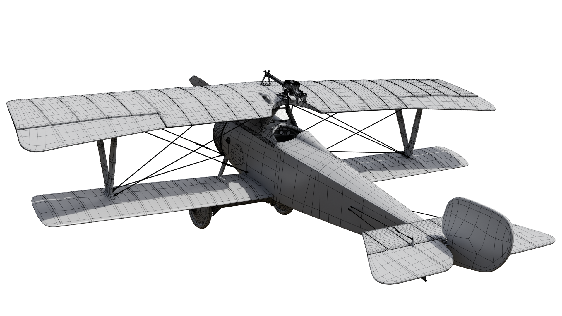 Rear angled wireframe view